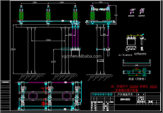 High Reliability High Voltage Disconnect Switch Manually/Automatically Operated 3 Units for 1 Set EXW Trade Terms